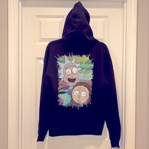 NWT Rick and Morty black hoodie sweatshirt medium M men’s Adult Swim brand